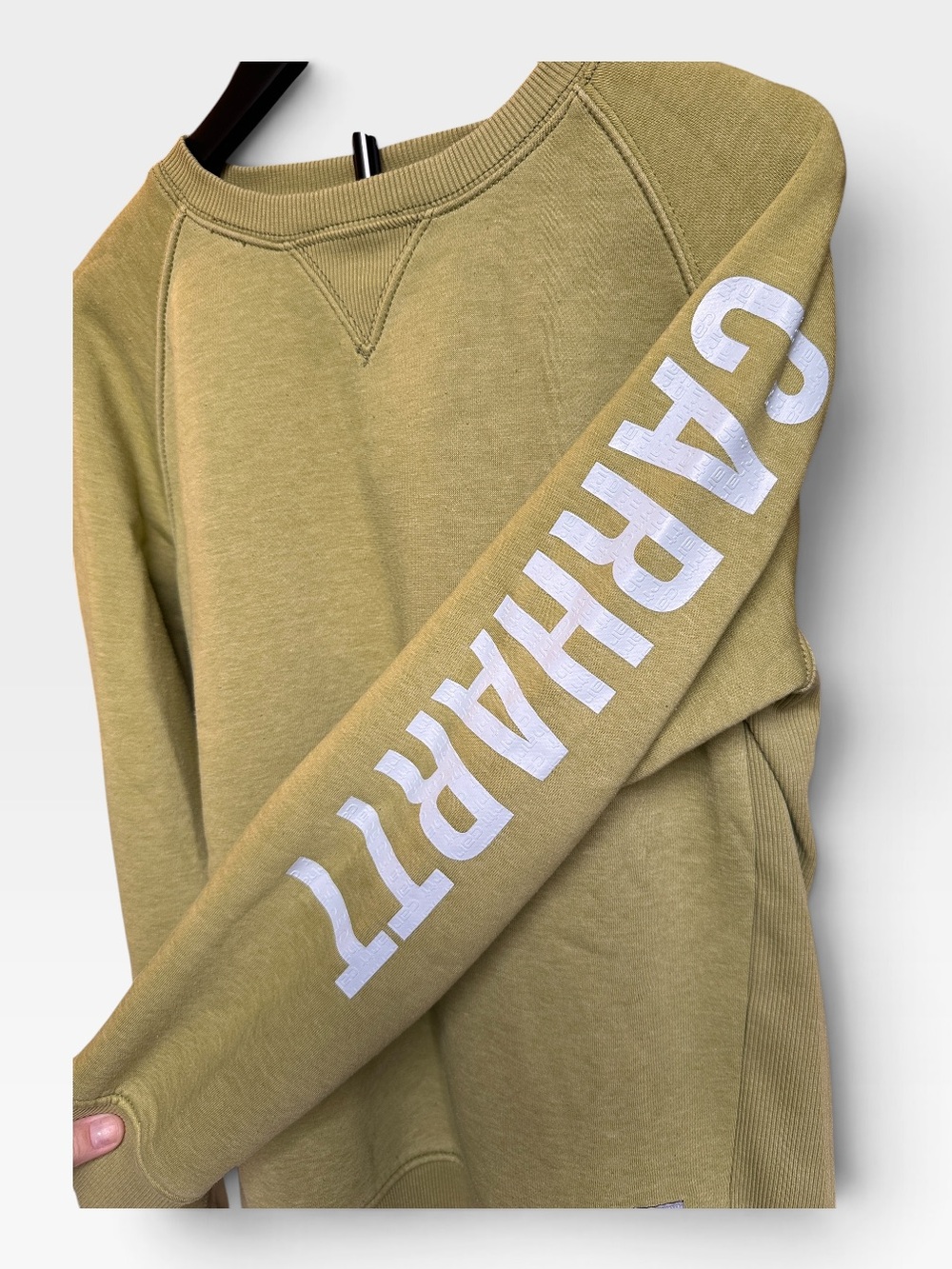 Carhartt Womens Crewneck Sweatshirt Midweight Sleeve Block Logo Graphic Sz M